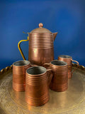 Revere Copper Pitcher and 4 Mugs