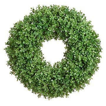 21" Green Boxwood Wreath – Artificial Boxwood Wreath