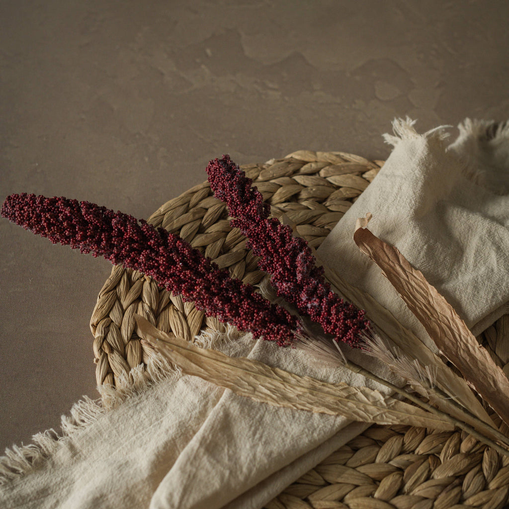 The Harvest Centerpiece bundle: 31" burgundy sorghum spray (2)