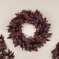 18" Burgundy Spikenard Leaf Wreath – Elegant Fall & Holiday Decor