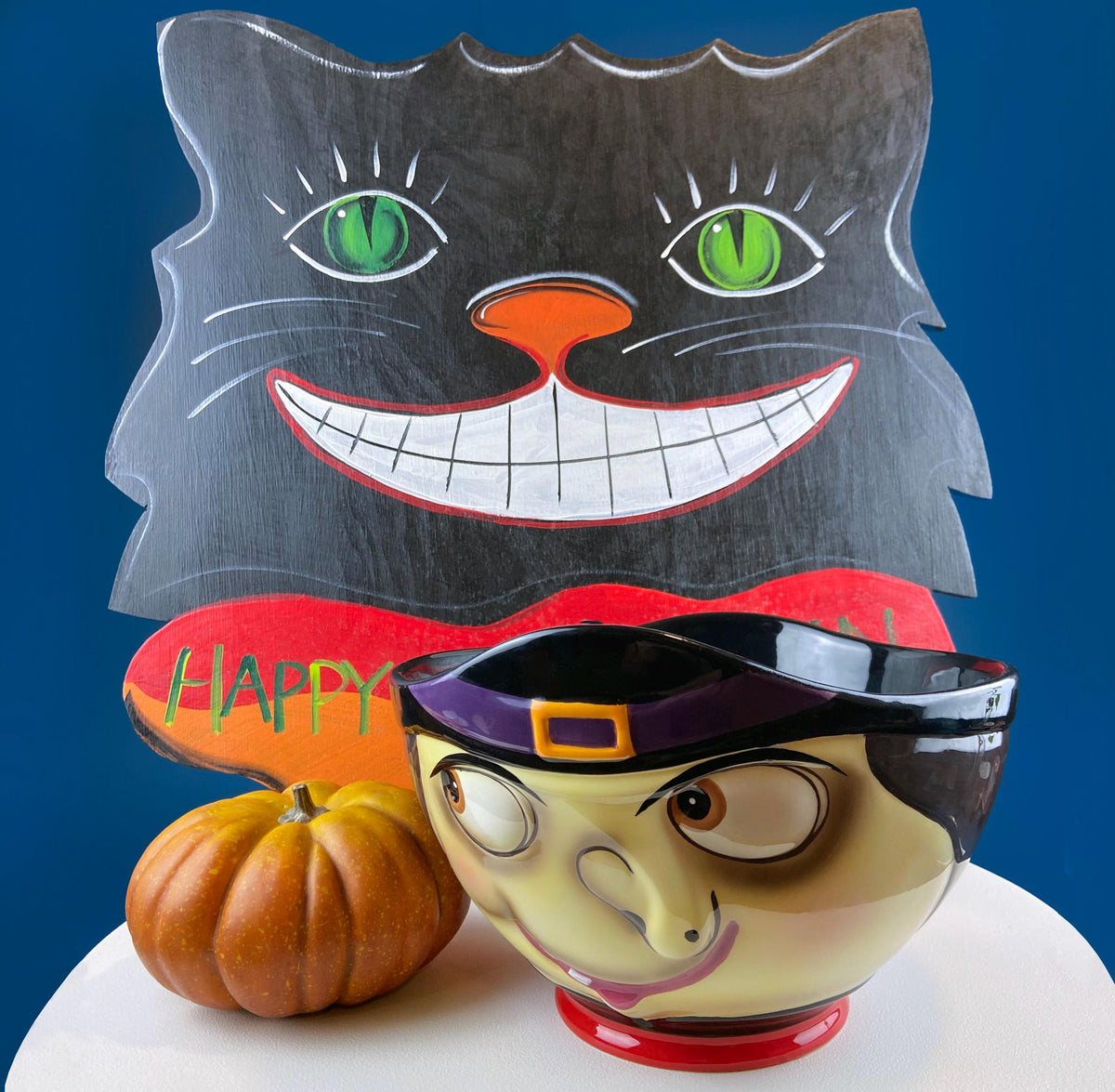 Grinning Witch Halloween Candy Bowl, 12"