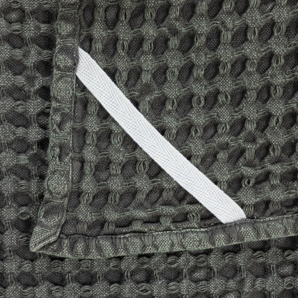 Charcoal Stonewashed Cotton Waffle Weave Tea Towel – 28" x 18"