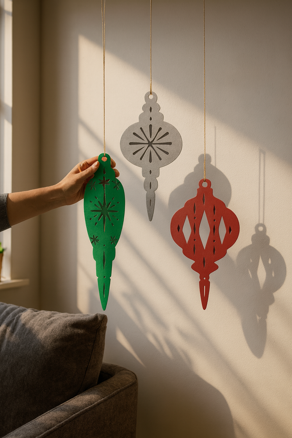 Oversized Retro Hanging Metal Ornaments | 3 Colors