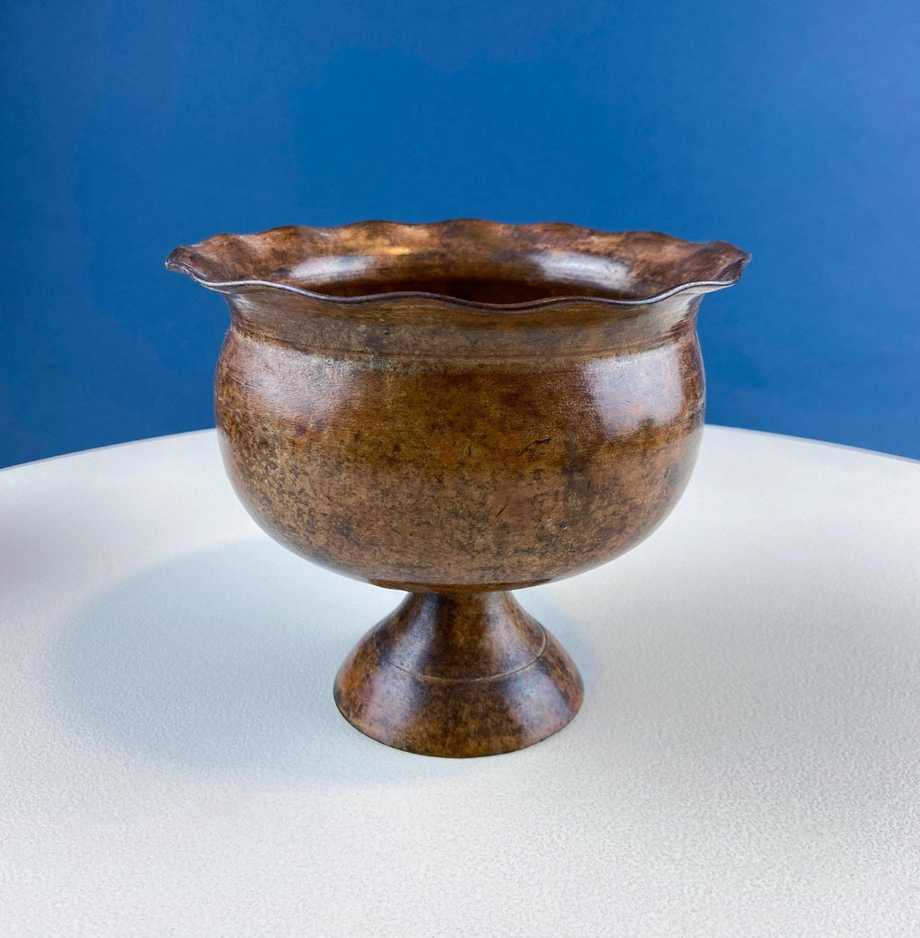 Rustic Metal Urns with Patina, Set of 4