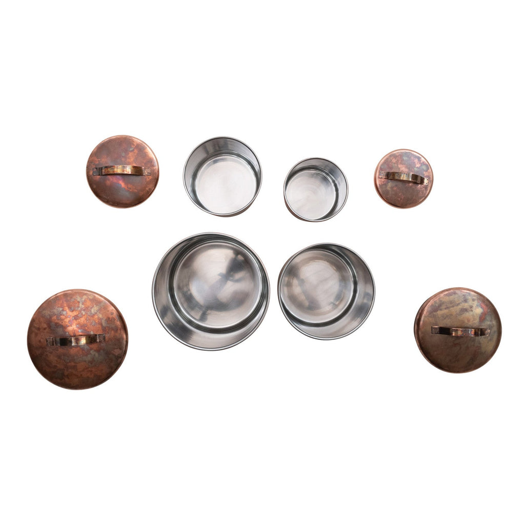 Oxidized Copper Stainless Steel Canisters – Set of 4