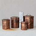 Oxidized Copper Stainless Steel Canisters – Set of 4