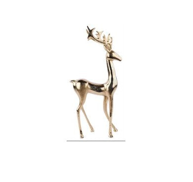28"H Gold Aluminum Deer Sculpture