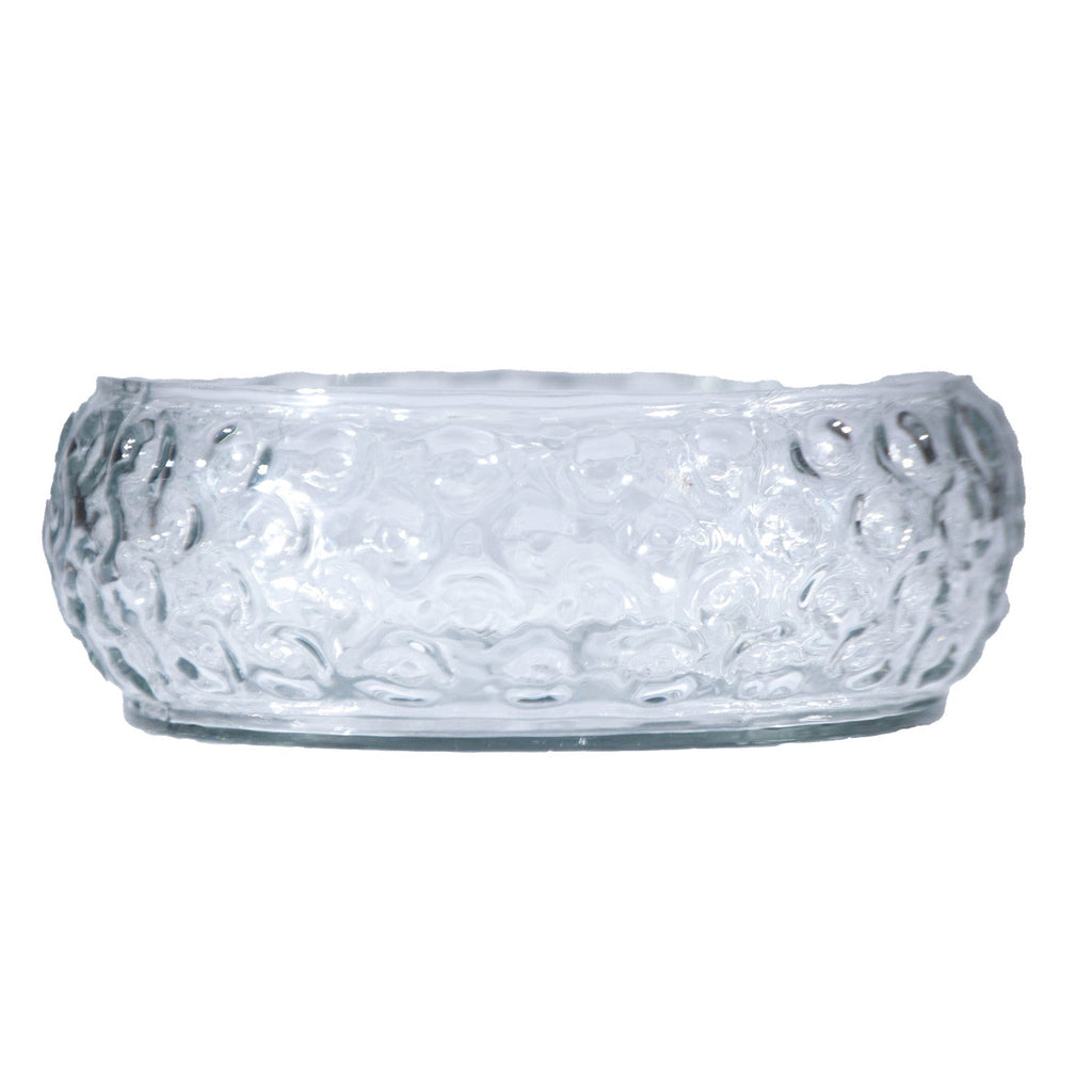 Hand-Blown Glass Inverted Hobnail Bowl