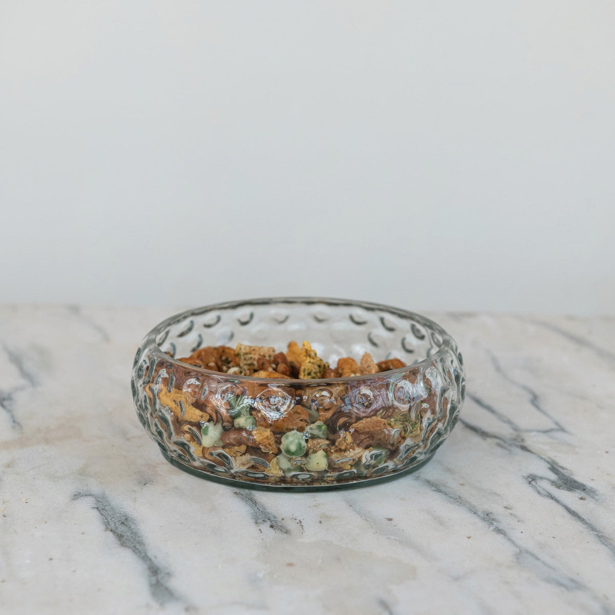 Hand-Blown Glass Inverted Hobnail Bowl