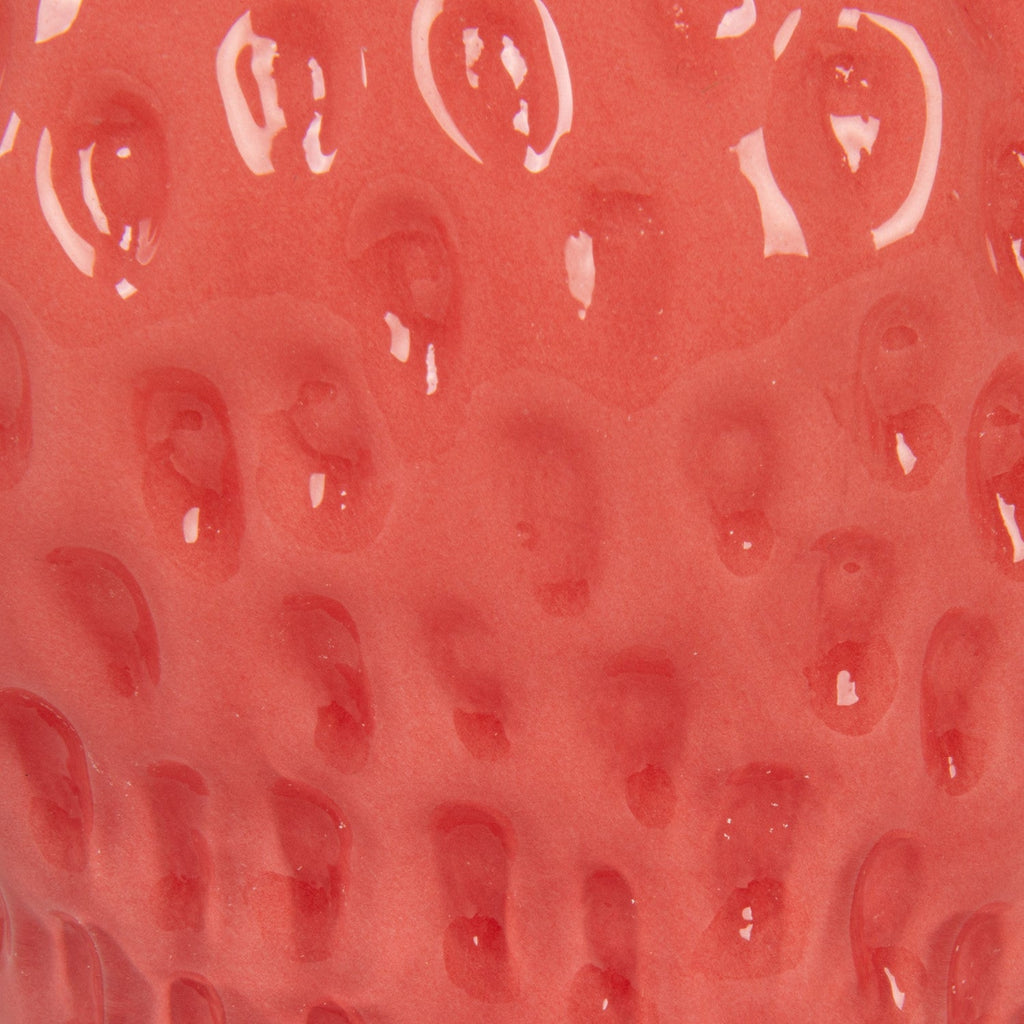 Opaque Pink Strawberry Shaped Glass Vase