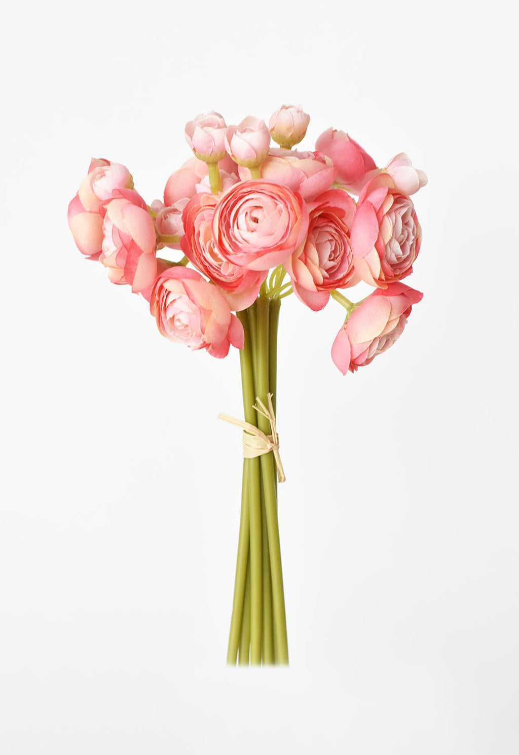 10.5" Faux Light Pink Ranunculus Stem Bundle