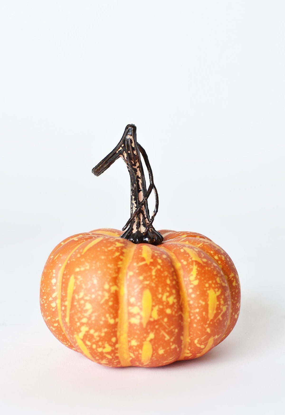 Fall Stems, Arranged bundle: Short faux orange pumpkin (2)