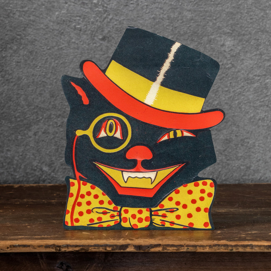 Retro Top Hat Cat Halloween Dummy Board