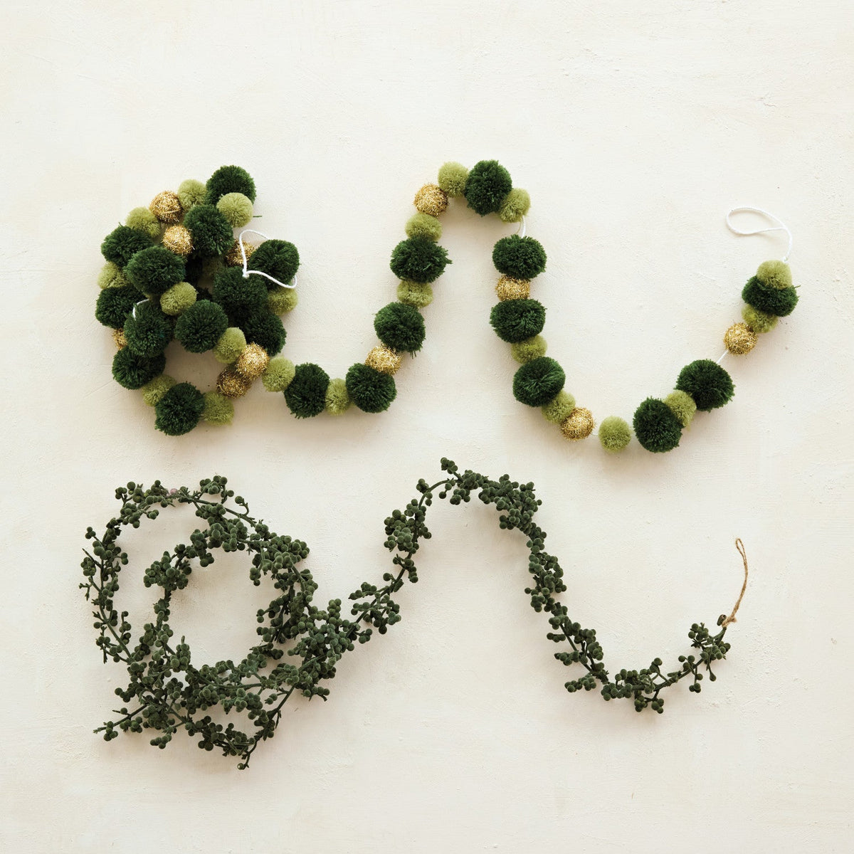 72" Green Flocked Foam Ball Garland – Christmas & Holiday Decor