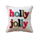Holly Jolly Tufted Cotton Pillow with Pom Pom Trim