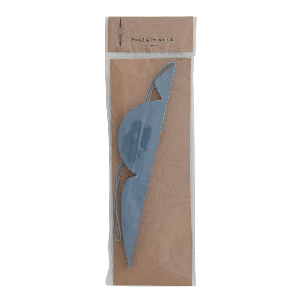 Blue Handmade Recycled Paper Honeycomb Finial Ornament with Gold Glitter – 2 Sizes