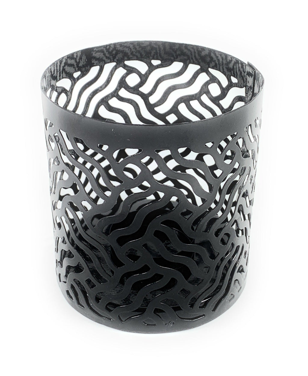 Vibhsa Votive Candle Holders | Set of 2, Grey, Laser-Cut Design