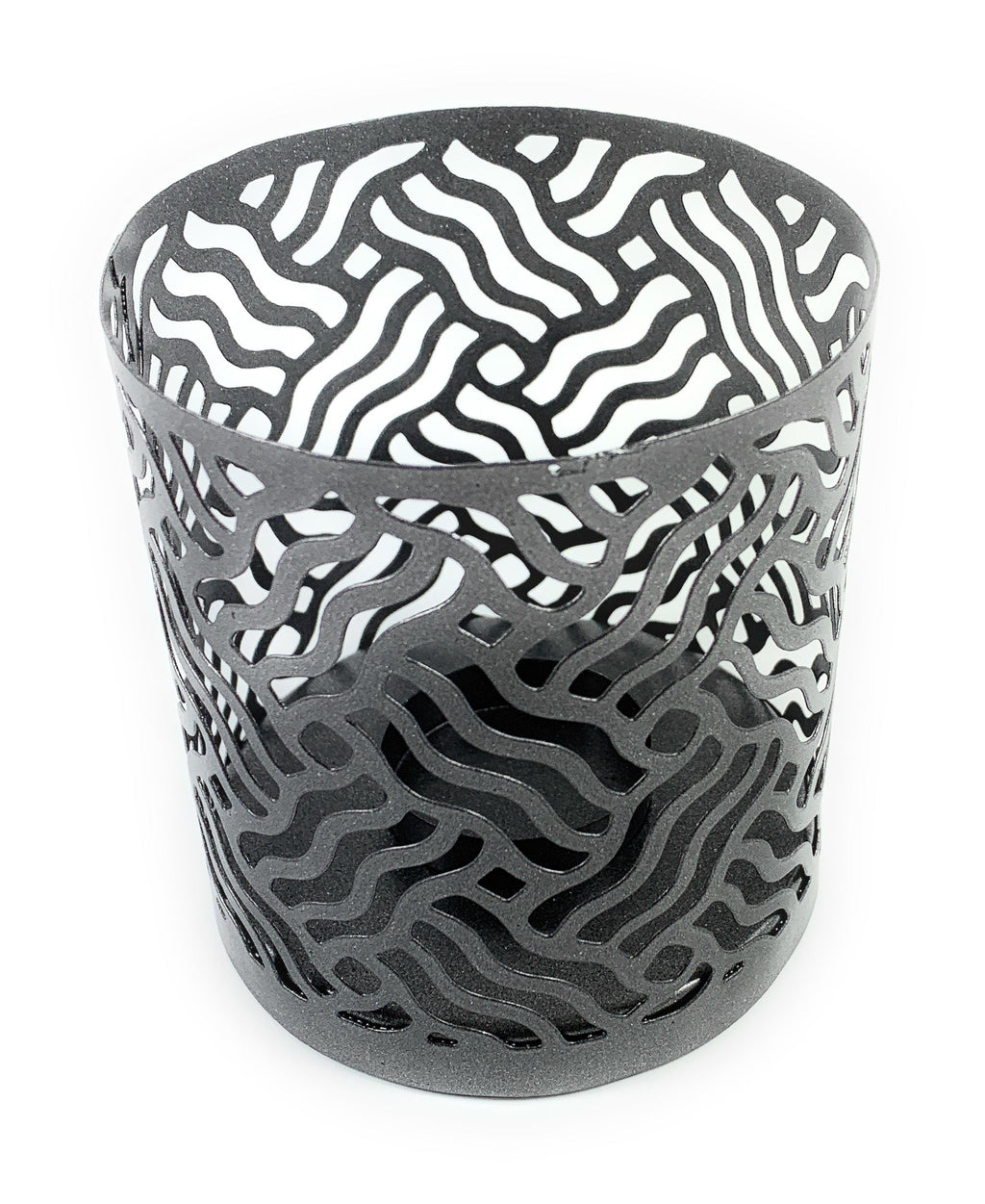 Vibhsa Votive Candle Holders | Set of 2, Grey, Laser-Cut Design