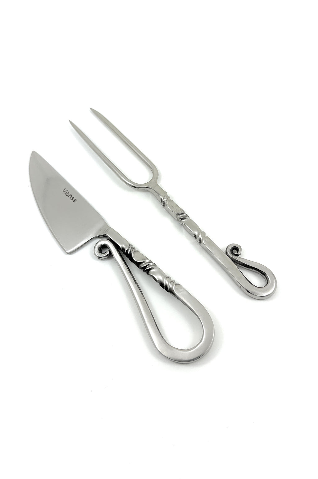 Designer Stainless Steel Carving Knife & Fork Set of 2