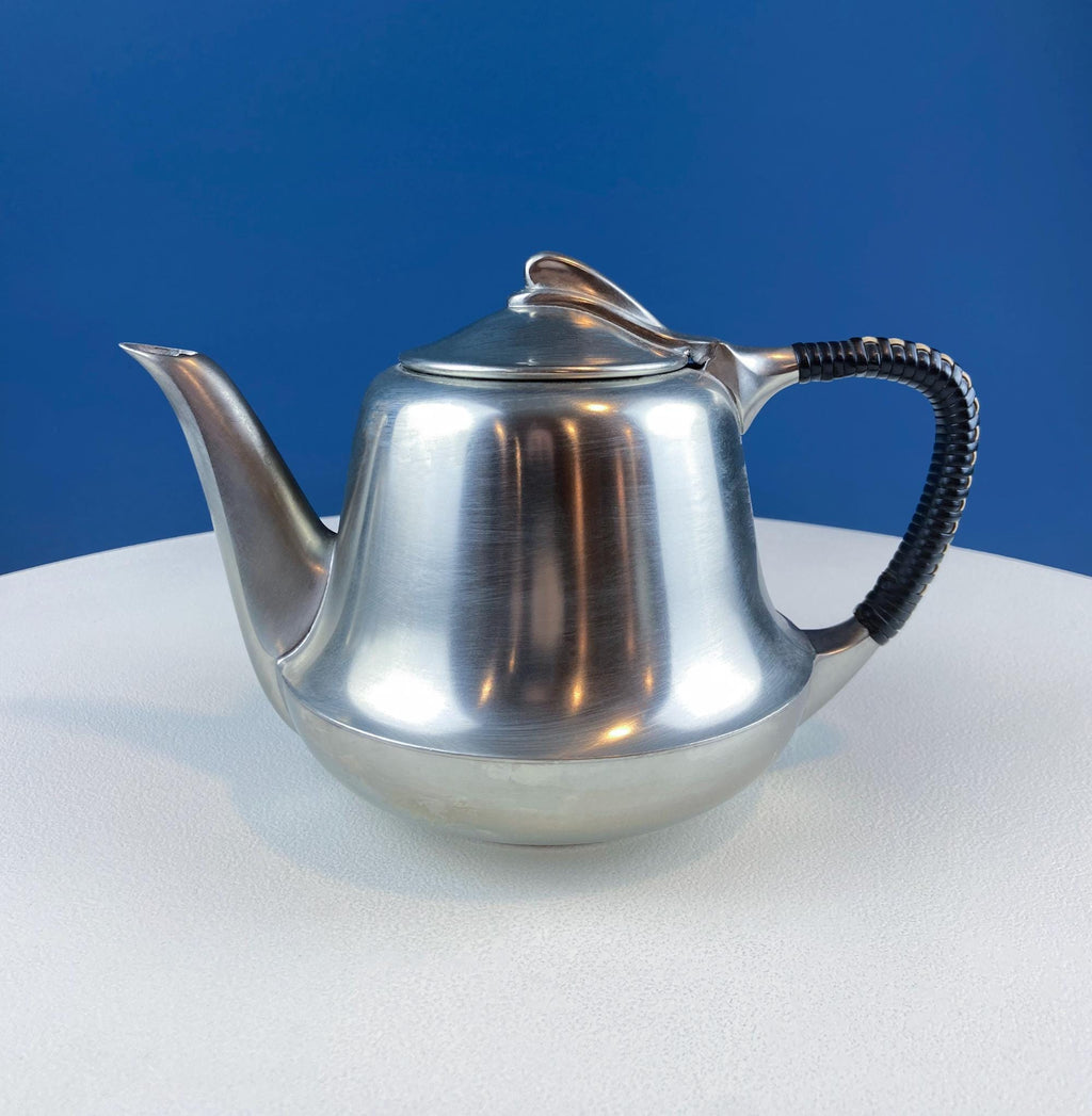 Metawa Holland Pewter Coffee & Tea Set with Filigree Tray, 6 Pieces