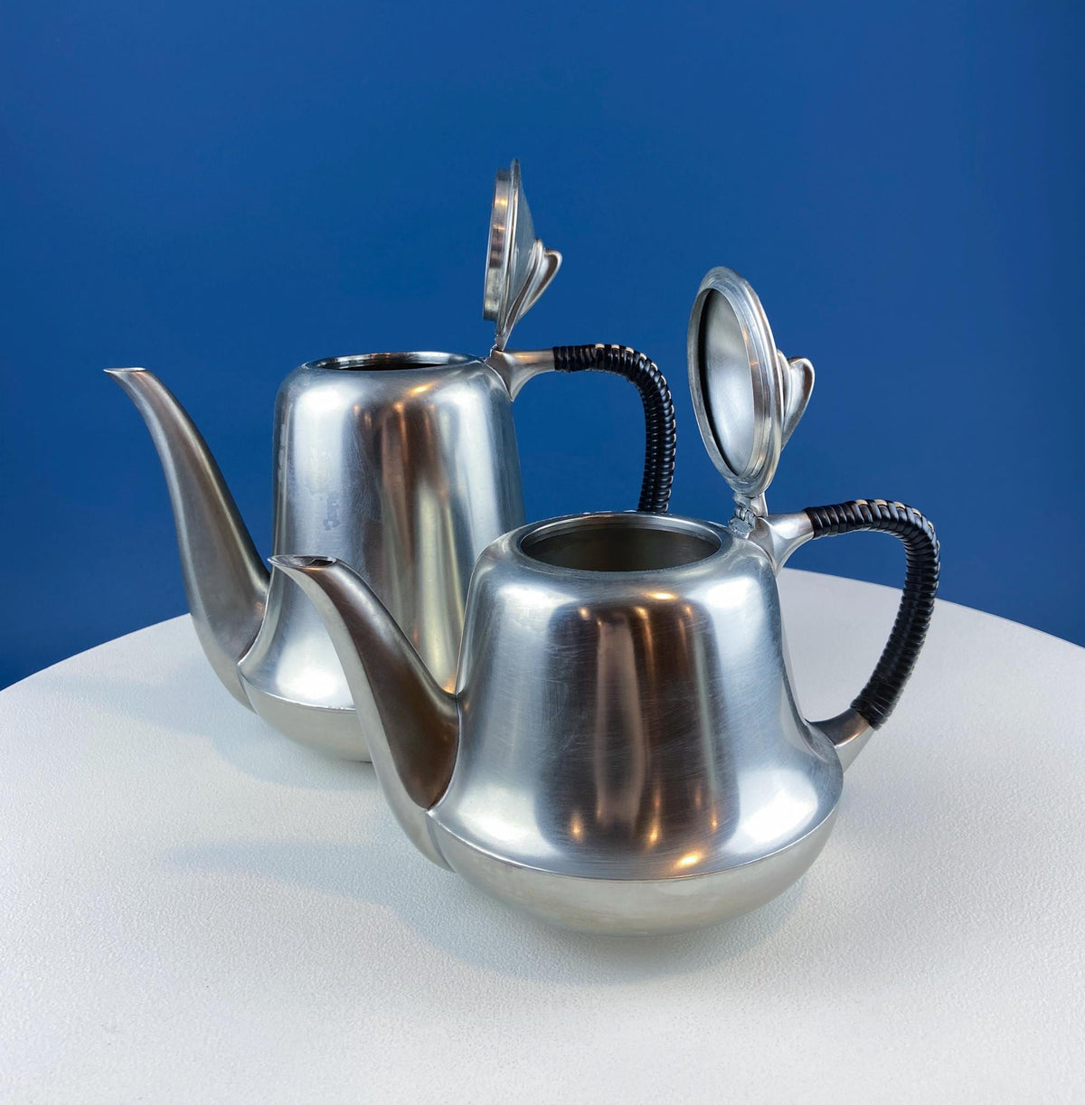 Metawa Holland Pewter Coffee & Tea Set with Filigree Tray, 6 Pieces