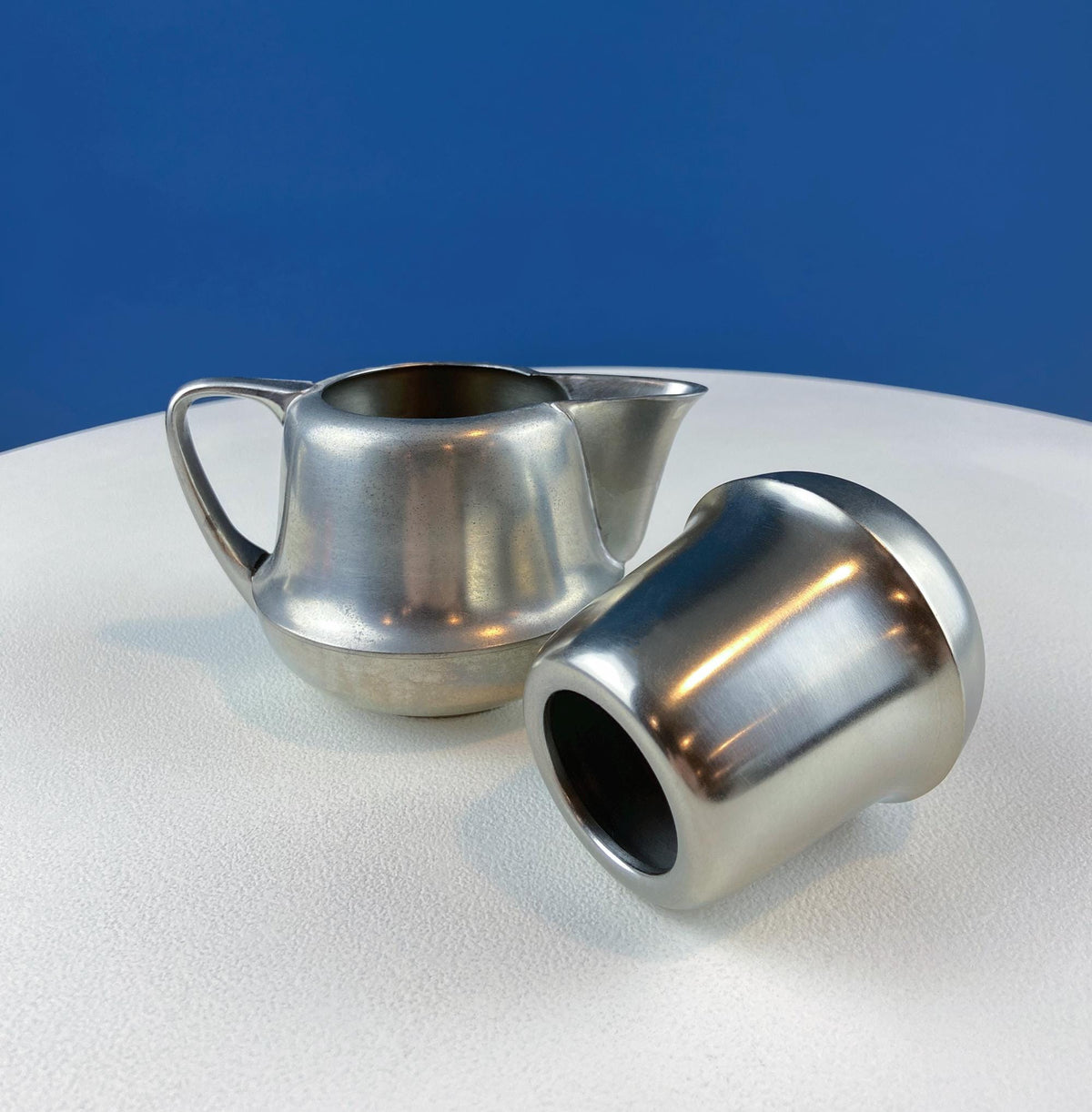 Metawa Holland Pewter Coffee & Tea Set with Filigree Tray, 6 Pieces