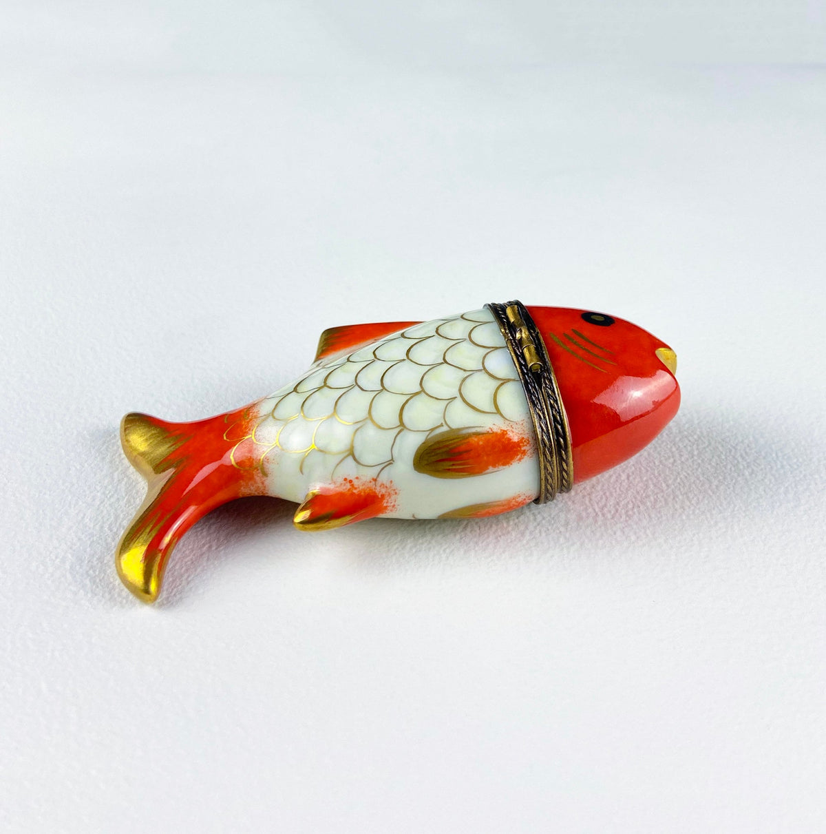 Limoges Koi Fish Trinket Box with Sailboat Clasp