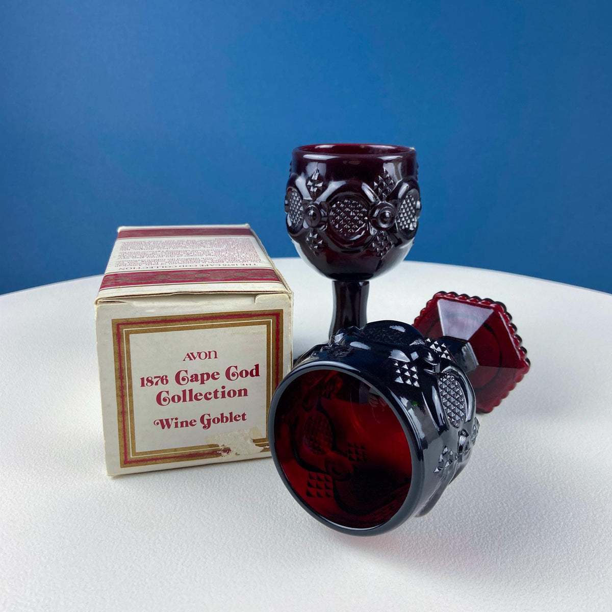 Avon Cape Cod Ruby Red Cordial Glasses, Set of 7