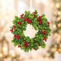 Boxwood & Red Berry Table Wreath