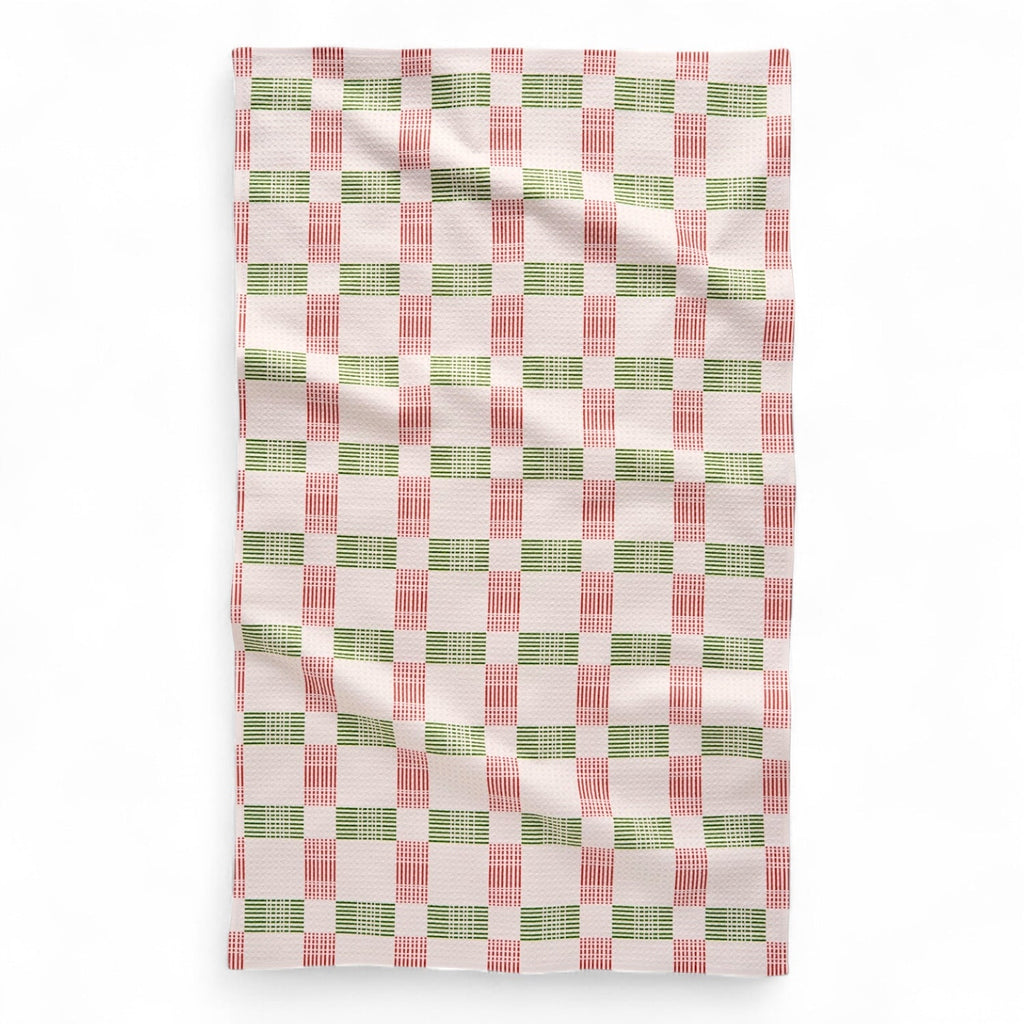Be Merry Plaid Geometry Tea Towel
