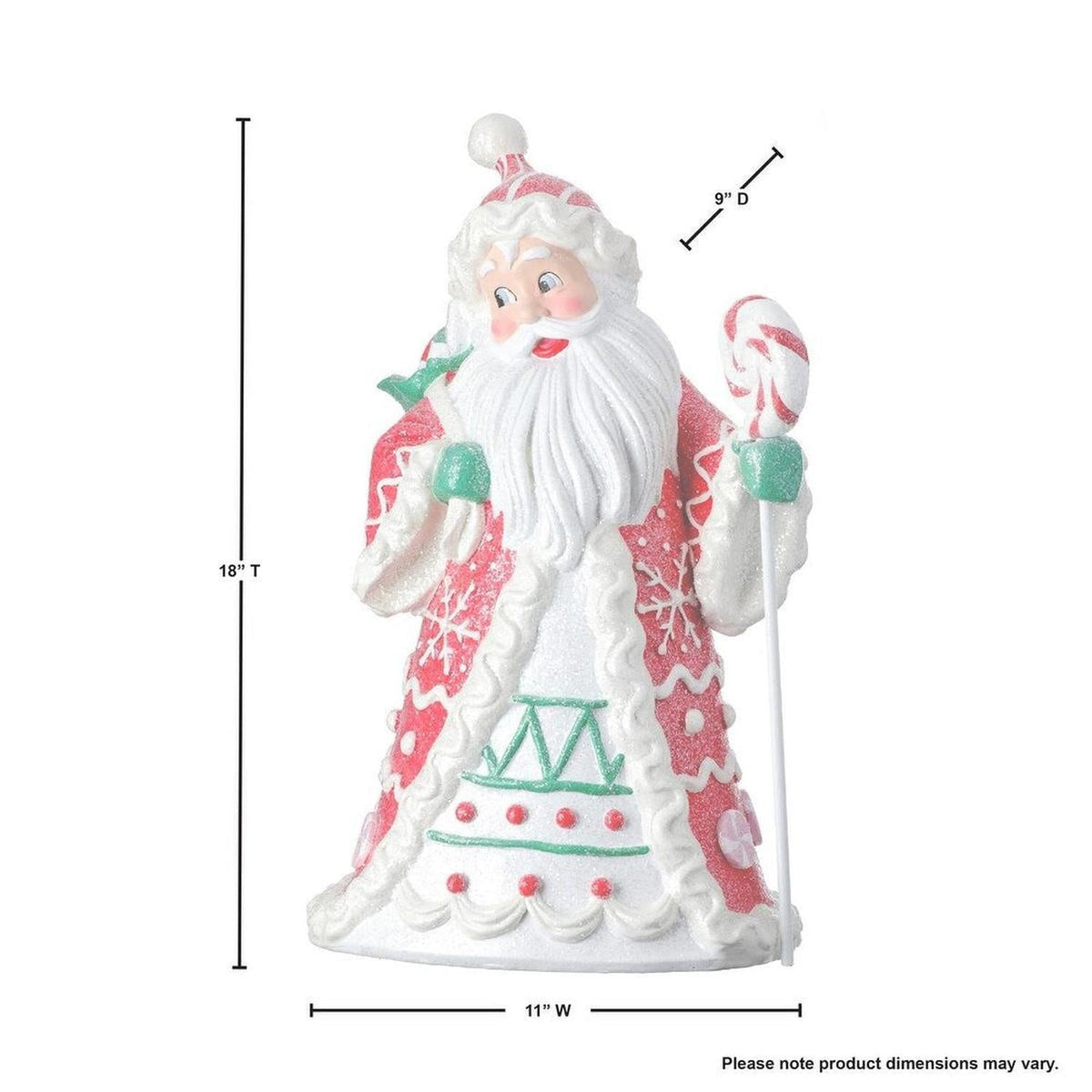 18" Resin Candylicious Santa Red/Green