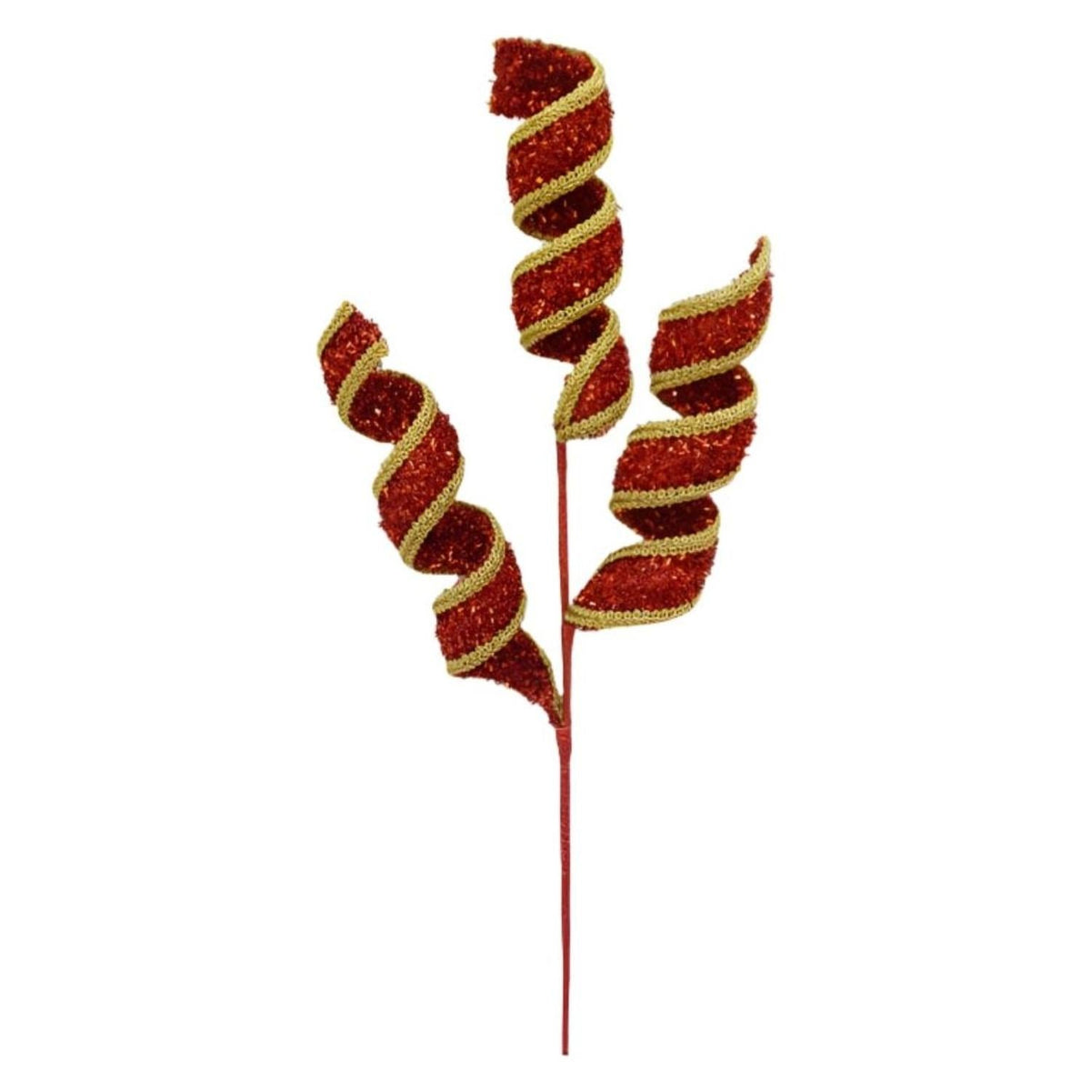 28" Fabric Gold Trim Spray: Red/Gold