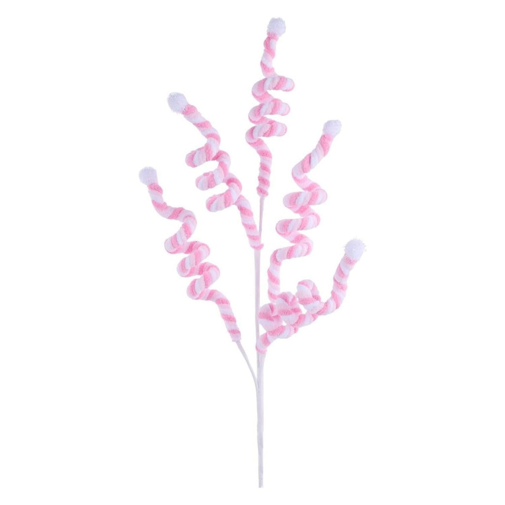 29" Velvet Rope Pom Pom Spray: Pink/White