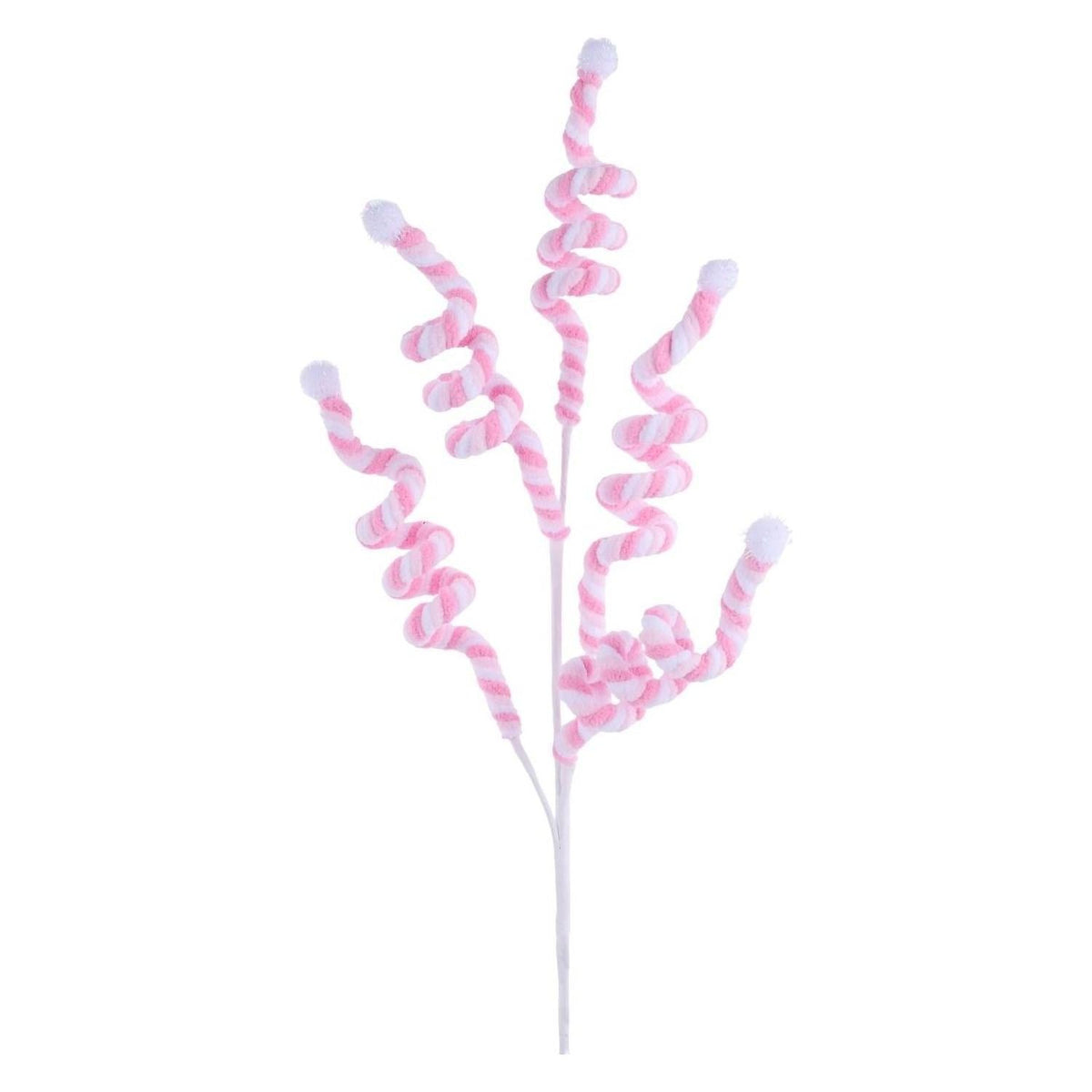 29" Velvet Rope Pom Pom Spray: Pink/White