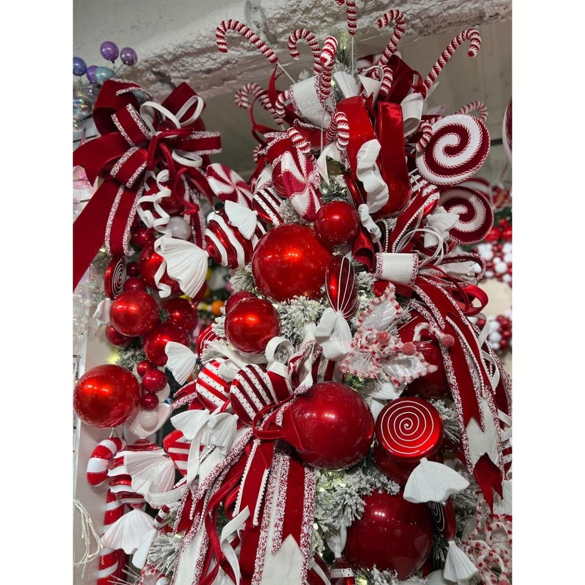 10' Red Ball Ornament Garland