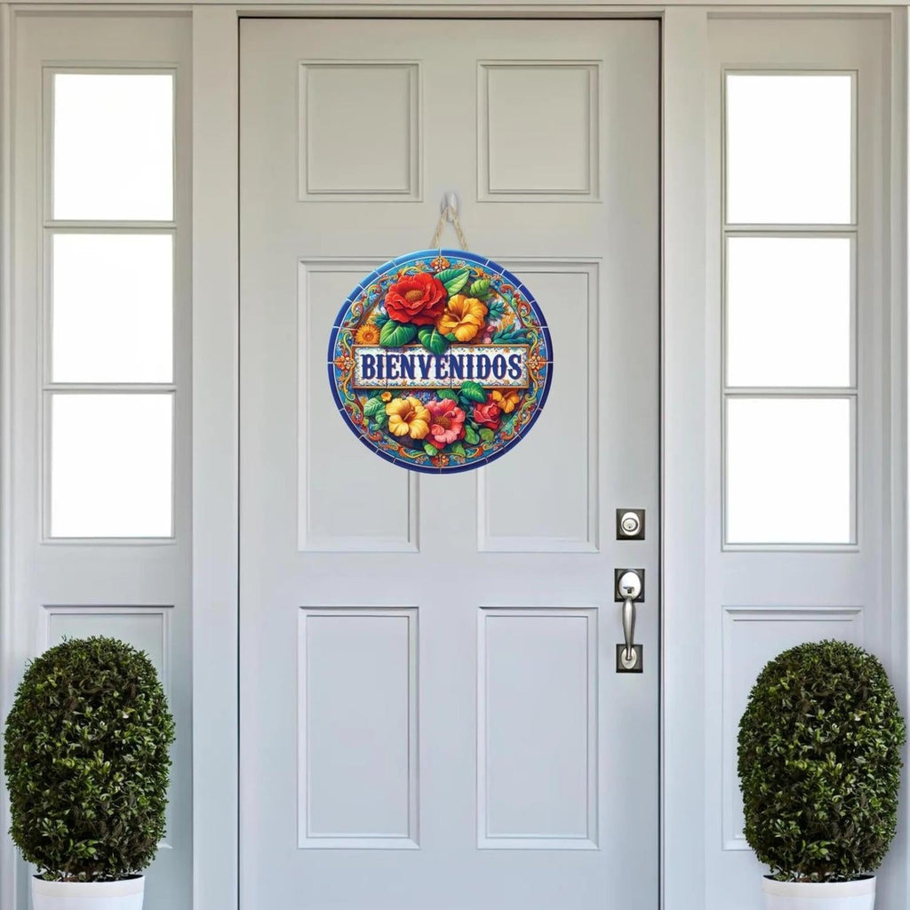 Bienvenidos Floral Waterproof Sign
