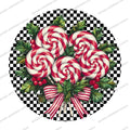 Candy Cane Peppermint Black White Sign
