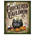 Checkered Cauldron Co Halloween Sign