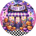 Halloween Candy Shop Round Sign