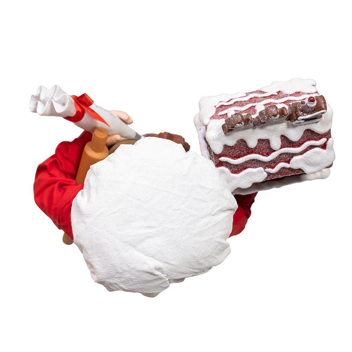 Kurt Adler 10.5-Inch Fabriché Chef Santa Decorating Gingerbread House