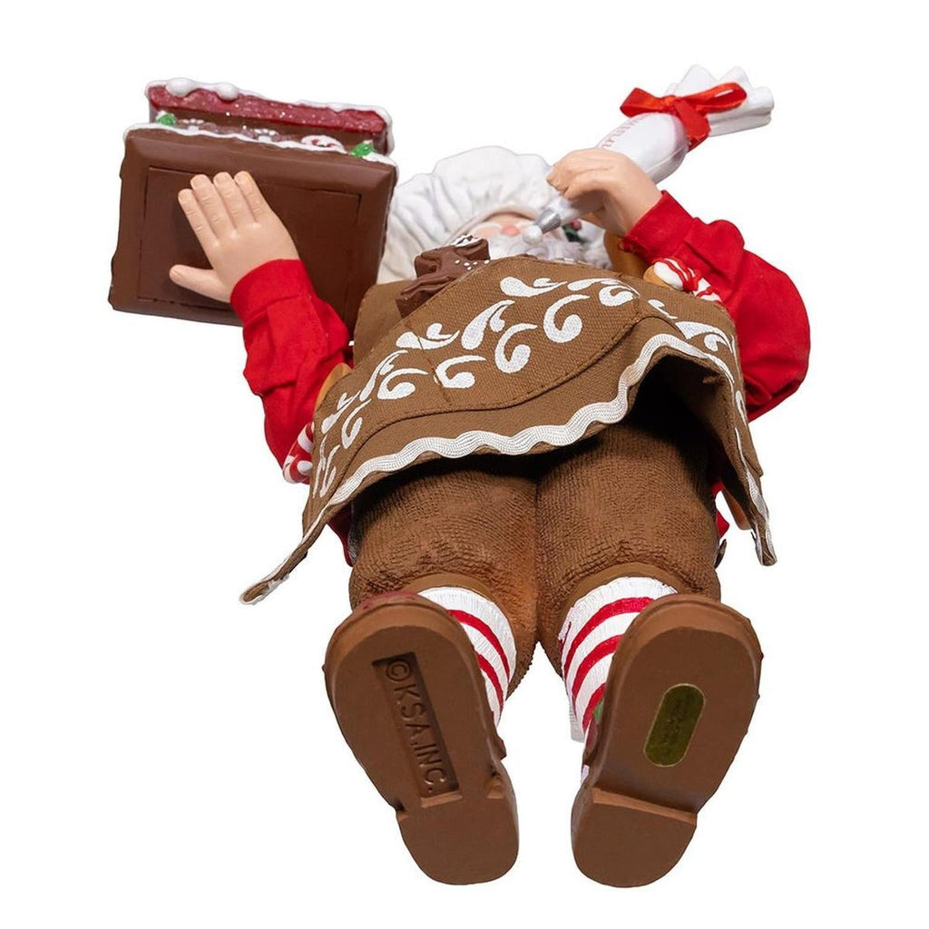 Kurt Adler 10.5-Inch Fabriché Chef Santa Decorating Gingerbread House