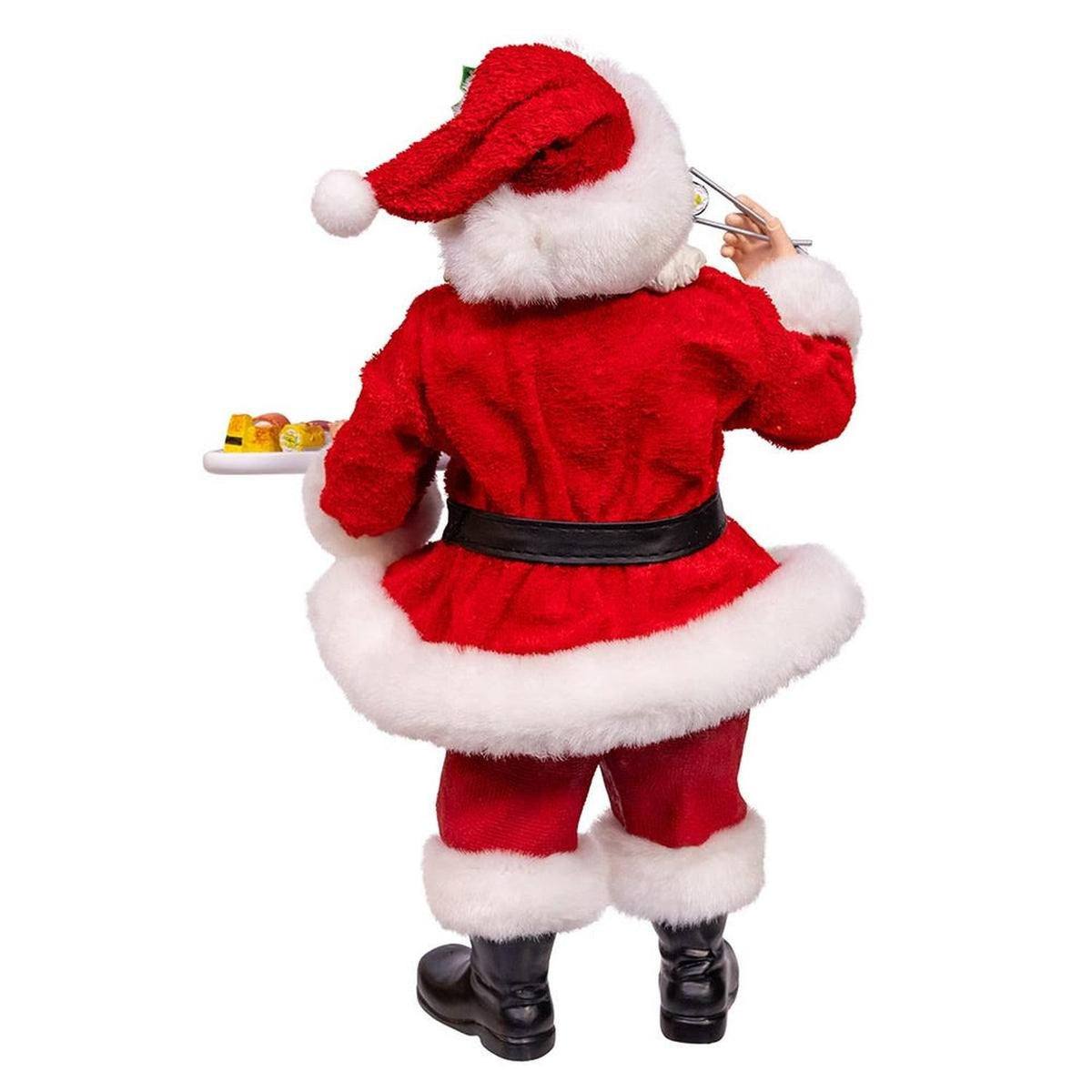 Kurt Adler 10.5-Inch Fabriché Santa with Sushi Platter