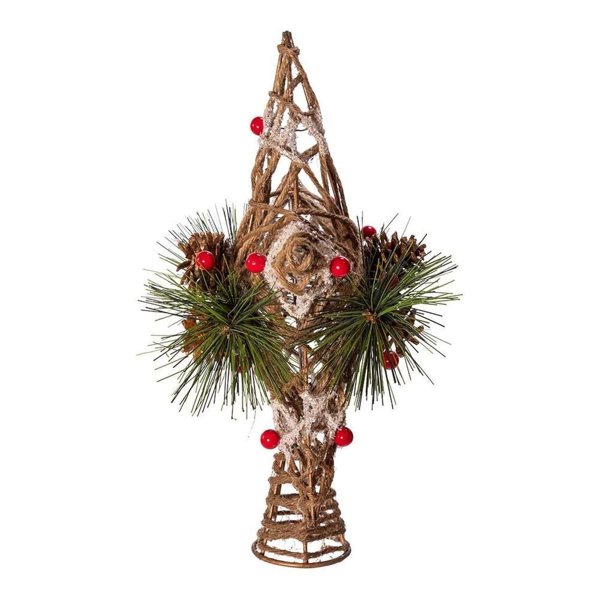 Kurt Adler 11-Inch Natural Star with Pinecones Treetop