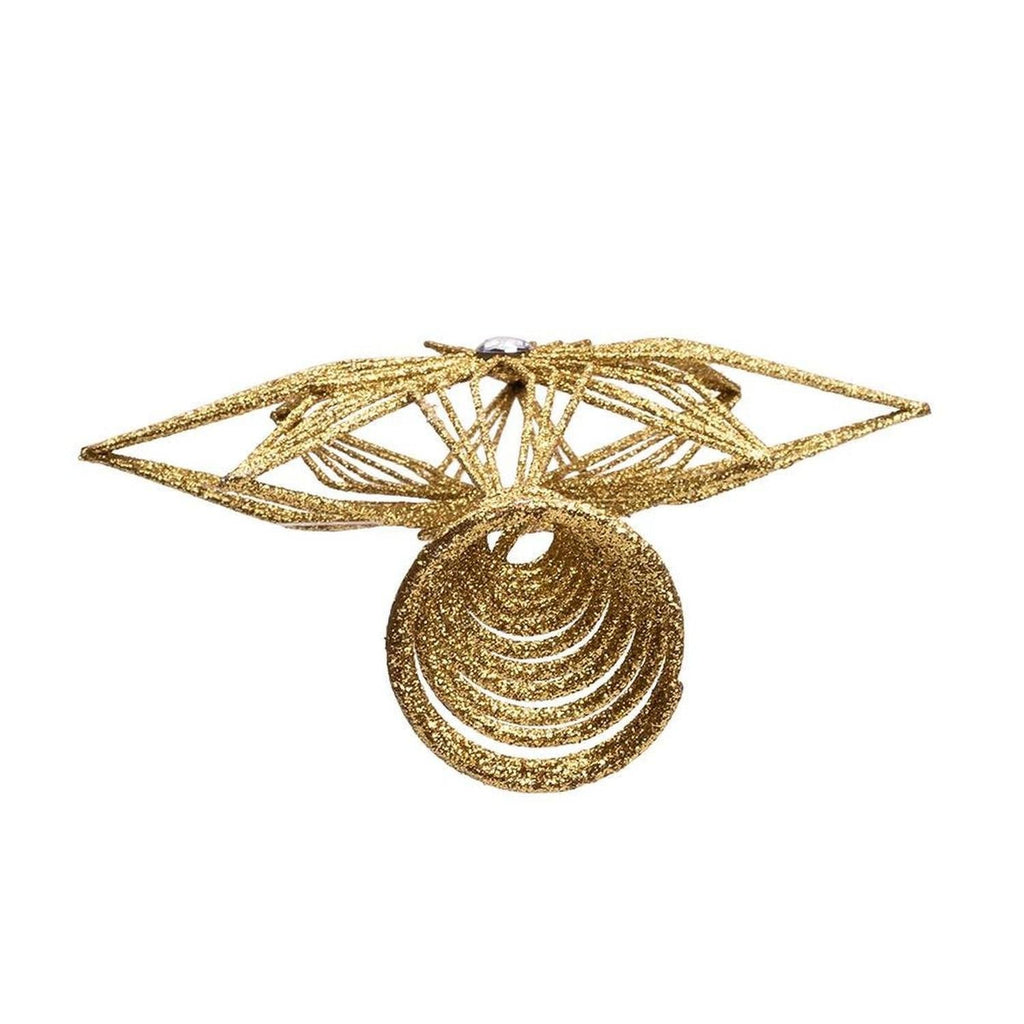 Kurt Adler 12-Inch Unlit Gold Glittered 6-Point Star Tree Topper