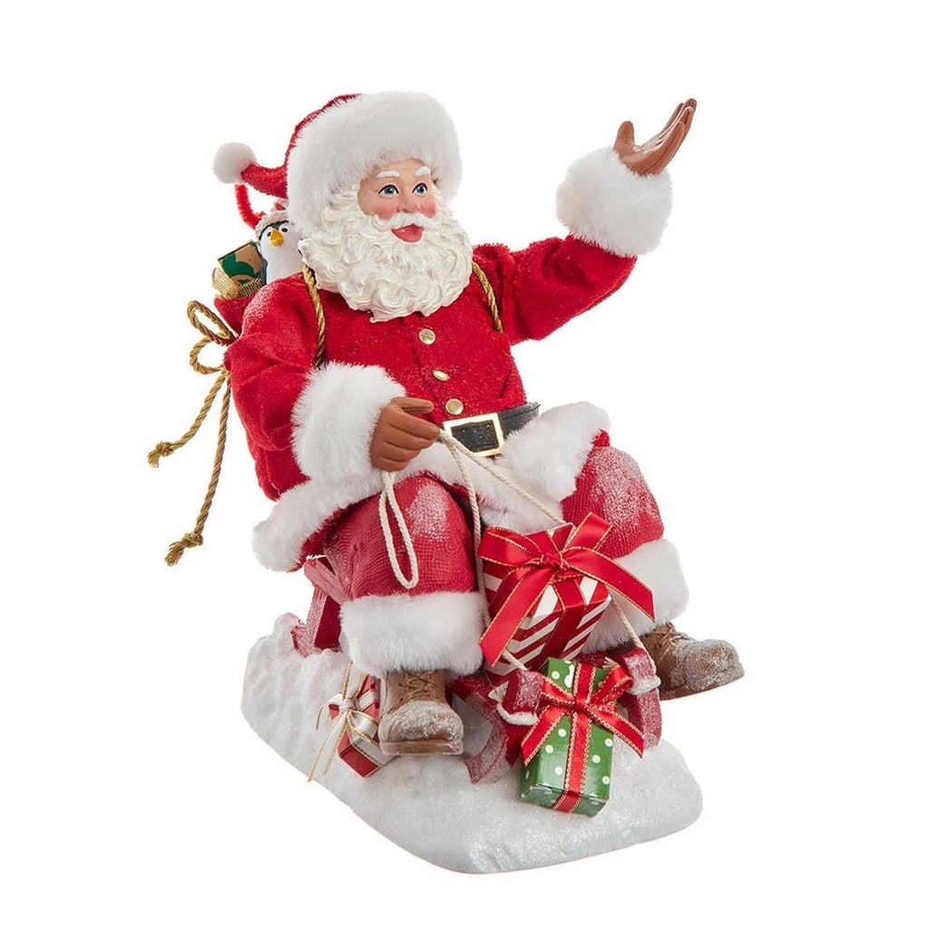 Kurt Adler 8.5-Inch Fabriché Santa on Sled