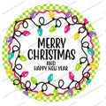 Merry Christmas New Year Pastel Lights Sign