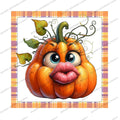 Orange Kissy Pumpkin Face Sign
