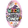 Pink Oval Witch Way To The Candy Sign