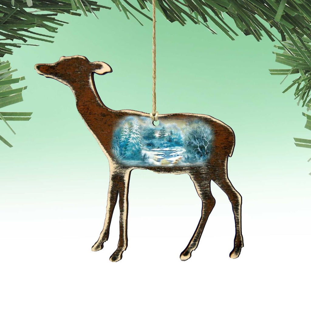 Baby Deer Wooden Ornaments by Nature Wonders - Wildlife Holiday Decor - 8198216