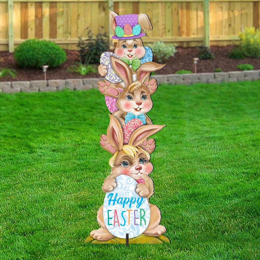 Easter Bunny Decor - Stacking Bunny Set of 2 Family Yard Sign by Jamie Mills-Price - Easter Spring Decor - 8154430F-S2-MP